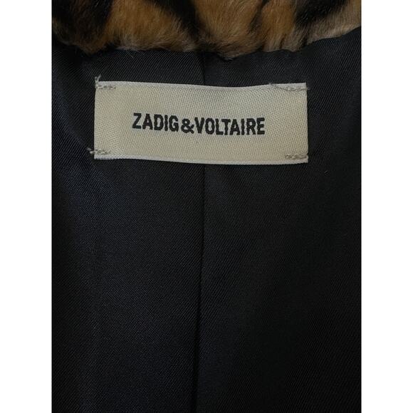Zadig & Voltaire Madeleine Leopard Faux Fur Coat Kids Girls 10 Tan Brown - Read - Picture 13 of 16